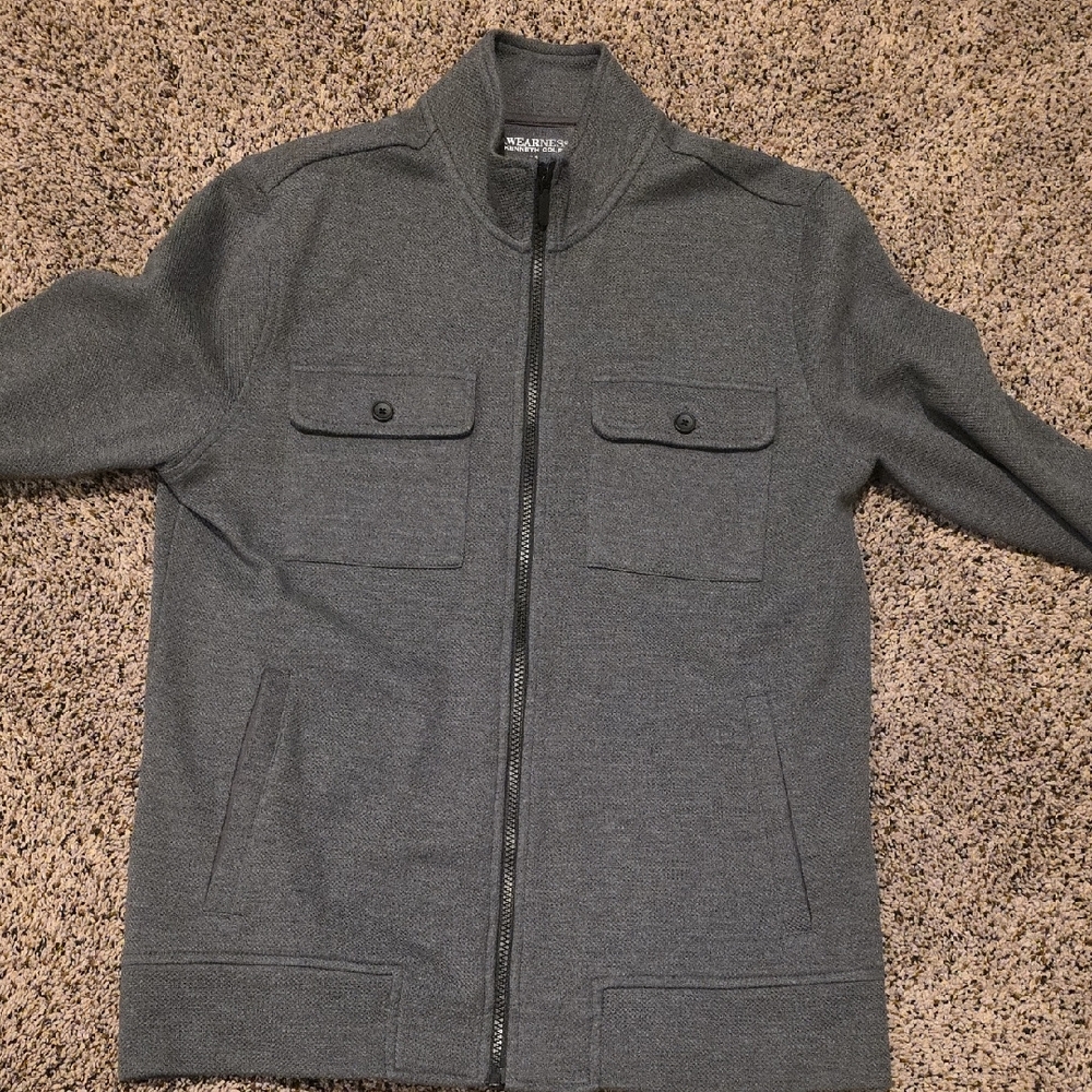 Kenneth Cole Gray Zip-Up Sweater